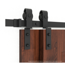 American Style Modern Bypass Garage Sliding Barn Door Hardware with single track for double wood doors